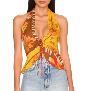 Free People Hot Tropics Tank in Mango Combo
